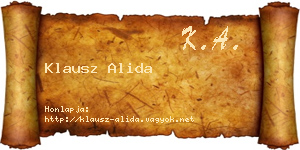 Klausz Alida névjegykártya